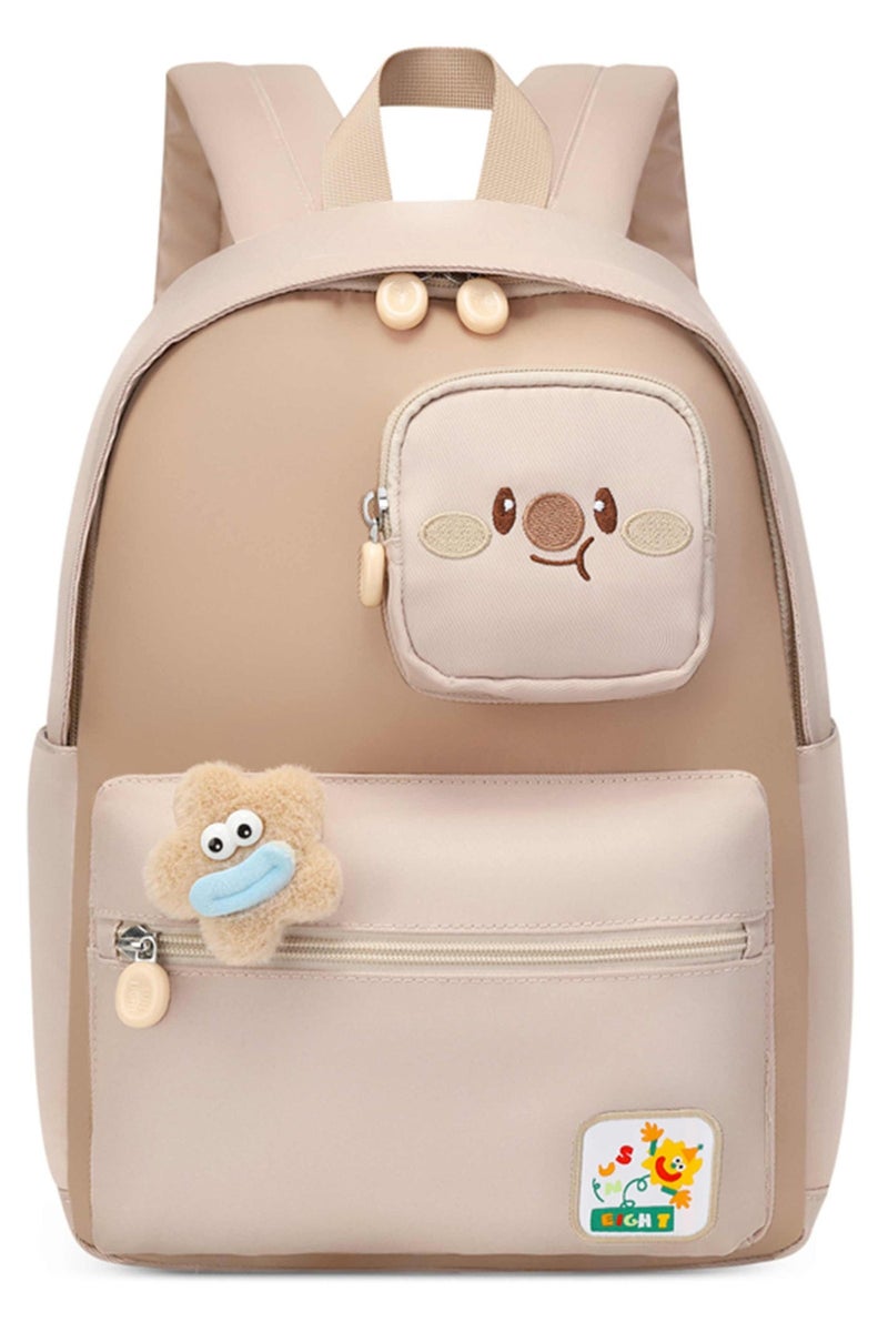 SUN EIGHT Premium 14-inch Light Weight Kids Backpack Water Resistant Multifunctional School Backpack for Girls and Boys, SE2212, Milk Coffee - Image 3